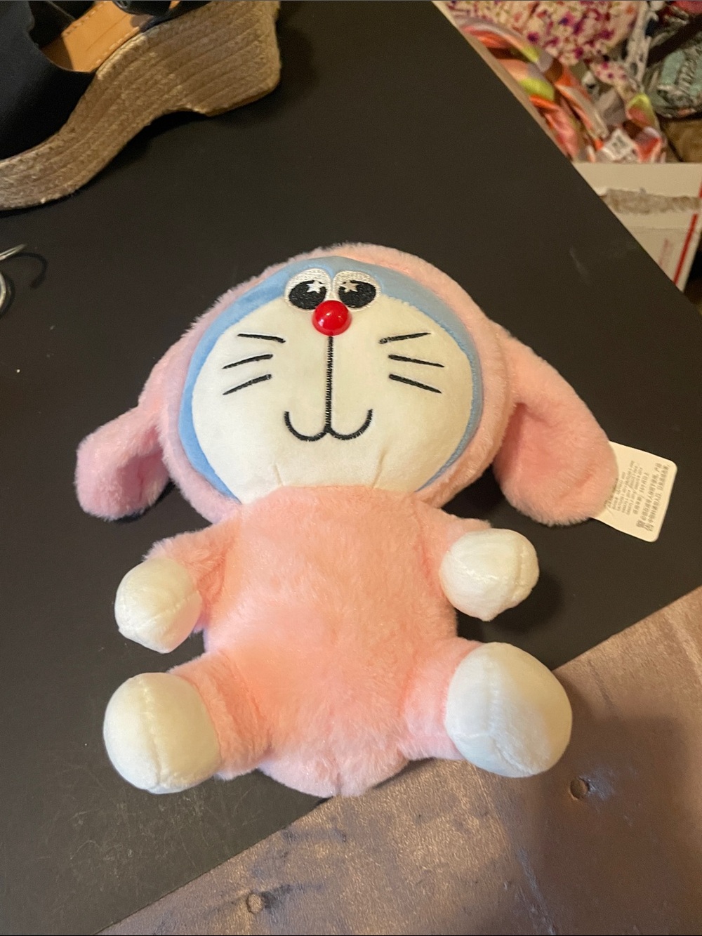 Pink plush stuffed animal